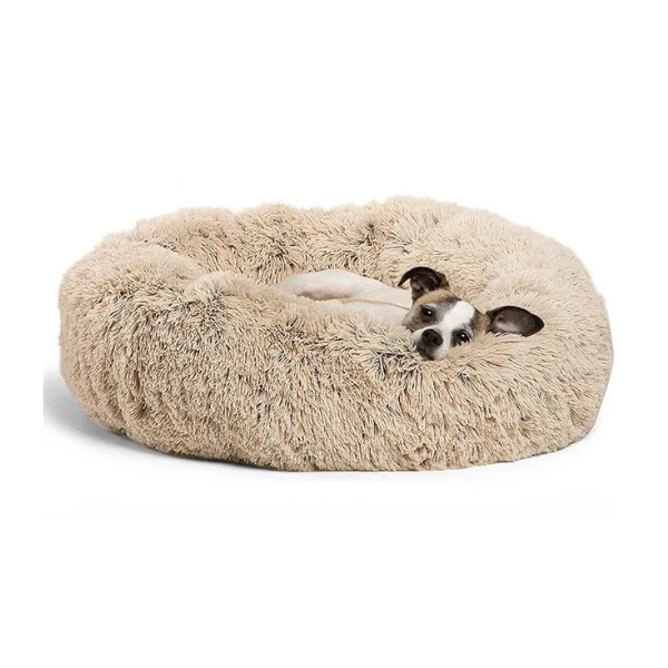 Lit Rond en Peluche pour Chiens et Chats