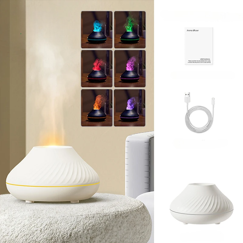 Humidificateur d'aromathérapie à flamme colorée