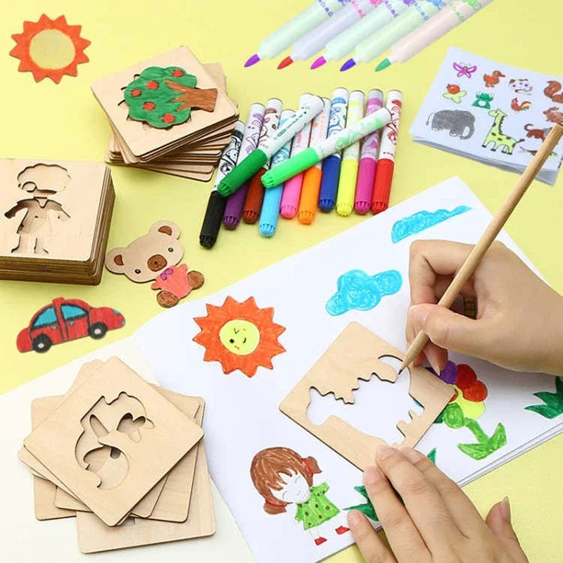 Kit de Pochoirs Créatifs en Bois - KidsArt