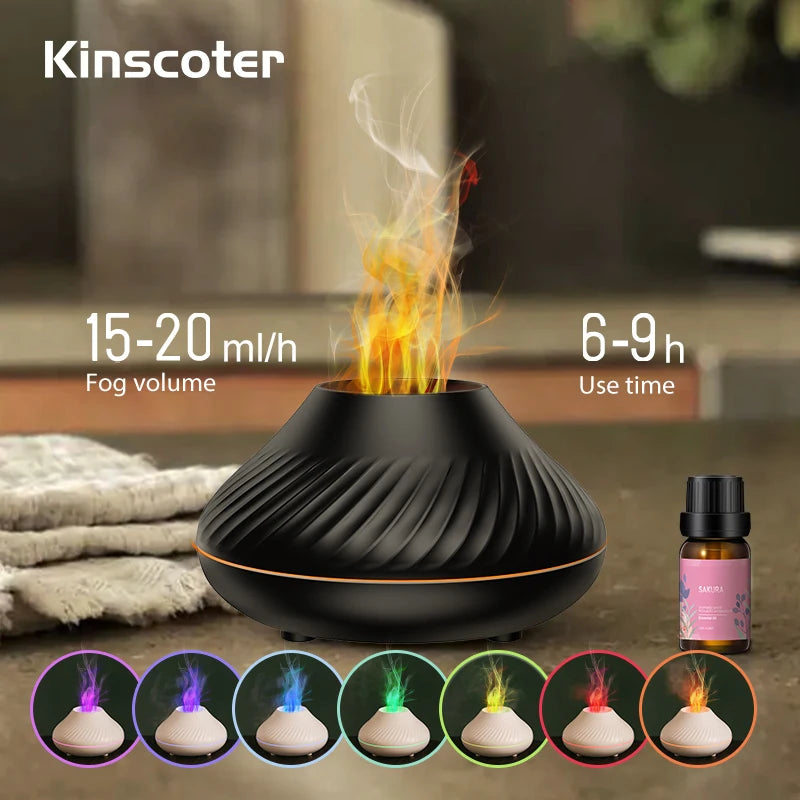 Humidificateur d'aromathérapie à flamme colorée