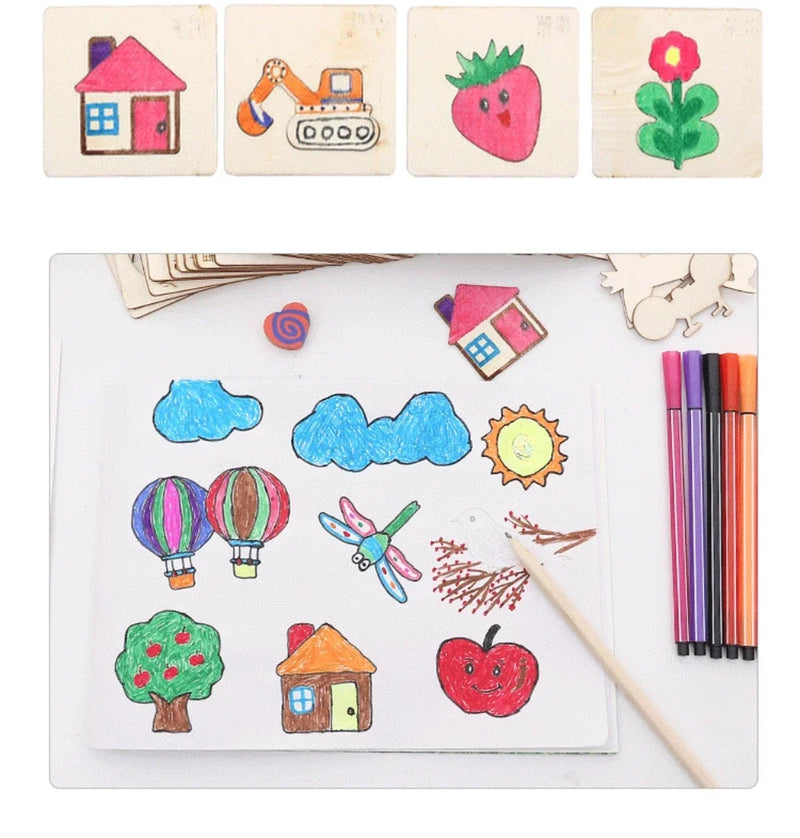 Kit de Pochoirs Créatifs en Bois - KidsArt