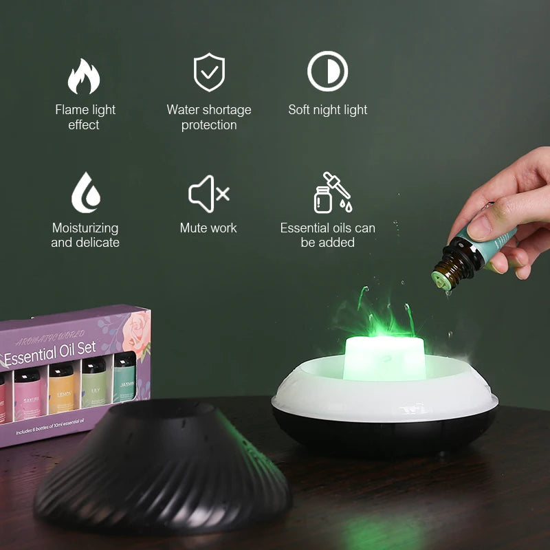 Humidificateur d'aromathérapie à flamme colorée