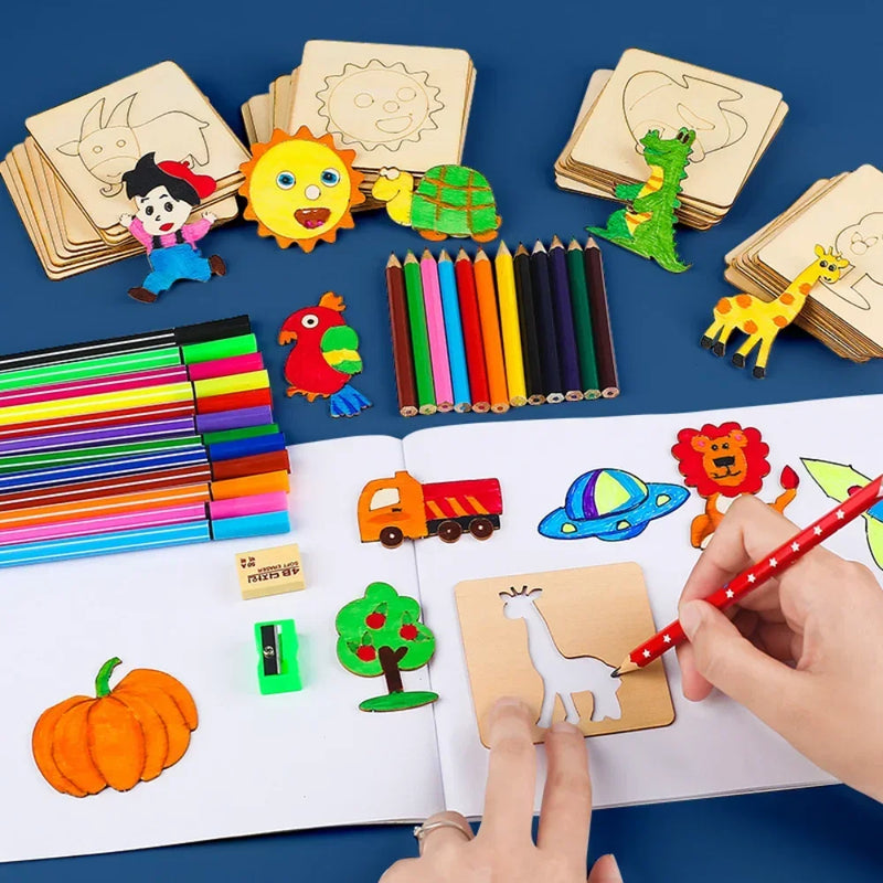 Kit de Pochoirs Créatifs en Bois - KidsArt