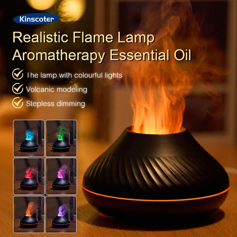 Humidificateur d'aromathérapie à flamme colorée